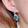 100% Natural Sapphire Earrings Genuine 925 Sterling Silver Earring Exquisite Gifts For Women Luxury Bridal Wedding Jewelry