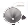 Vanow Coffee Dripper with Stainless Steel Filter, Double-Layer Mesh, No Paper Filter Required, Dishwasher Safe, Silver, 10.396.5cm, Handmade Coffee