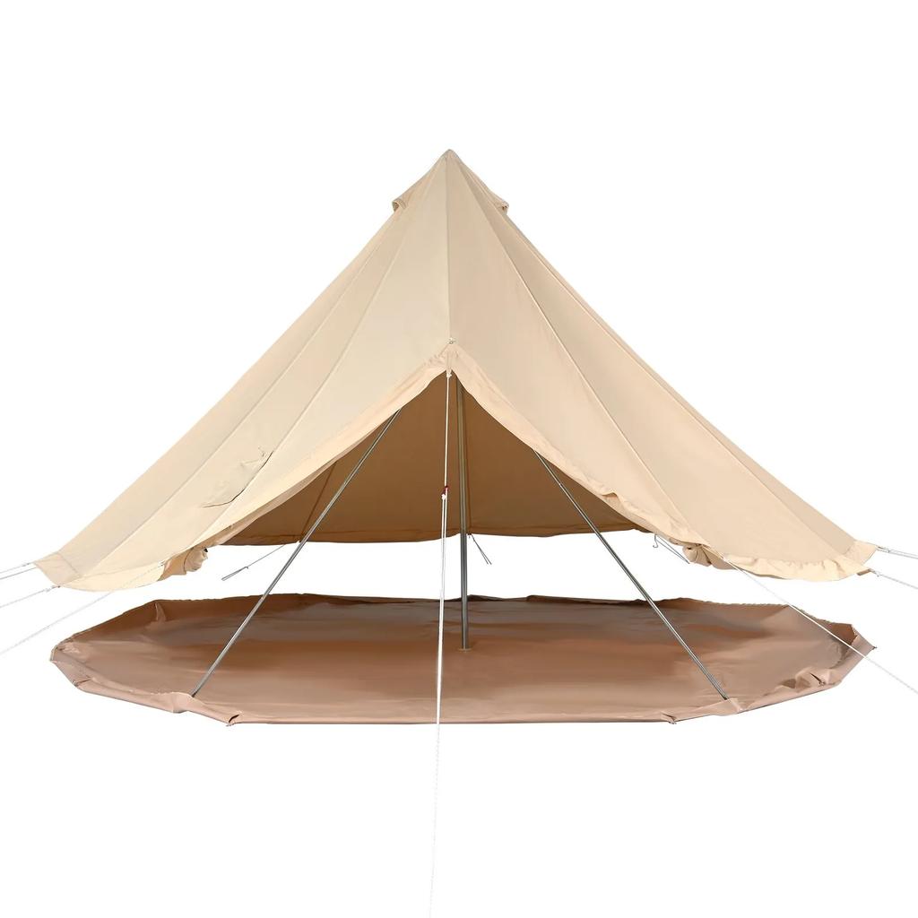 VEVOR Canvas Bell Tent, 4 Seasons 4 m/13.12 ft Yurt Tent, Canvas Tent for Camping with Stove Jack, Breathable Tent Holds up to 6 People