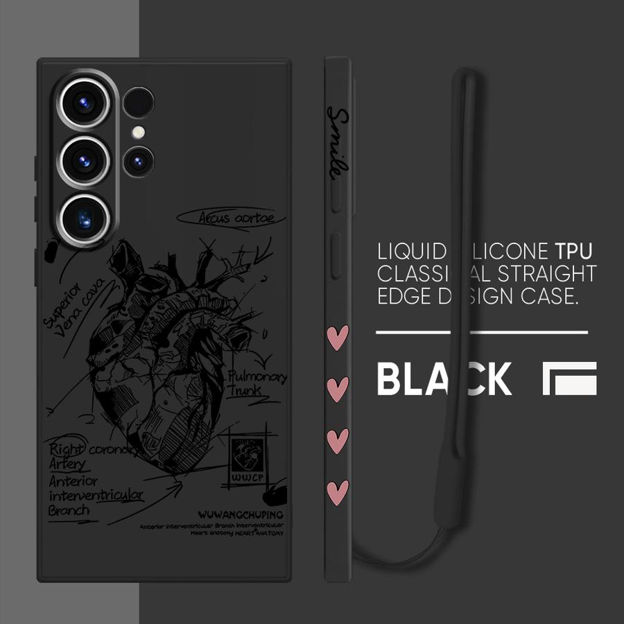 Creative Cardiovascular Model Heart Soft Phone Case for Samsung Galaxy S25 S21 S22 S23 S24 S20 FE S10 Plus Note 10 20 Ultra