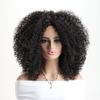 16 Zoll Afro Kinky Curly Synthetikhaar Gradient Lila Perücken mit Pony Weiche Flauschige Faser Perücken für Party Cosplay Tägliche Nutzung