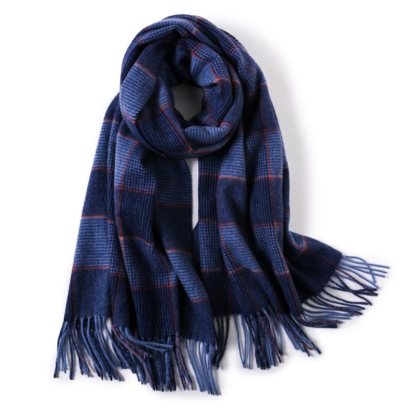 Milk camel pure wool scarf women's autumn and winter versatile thickened cashmere scarf new shawl dual-purpose
