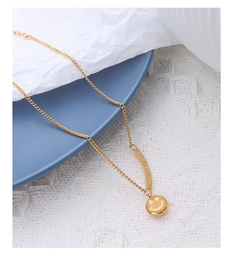 Smiley Face 18K Gold Plated Anklet - Fashionable Titanium Steel Beach Accessory