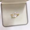 SHDIYAYUN Hot Sale 18K Gold Plated Cute Sea Shell Cat Claw Natural Freshwater Pearl Ring for Women