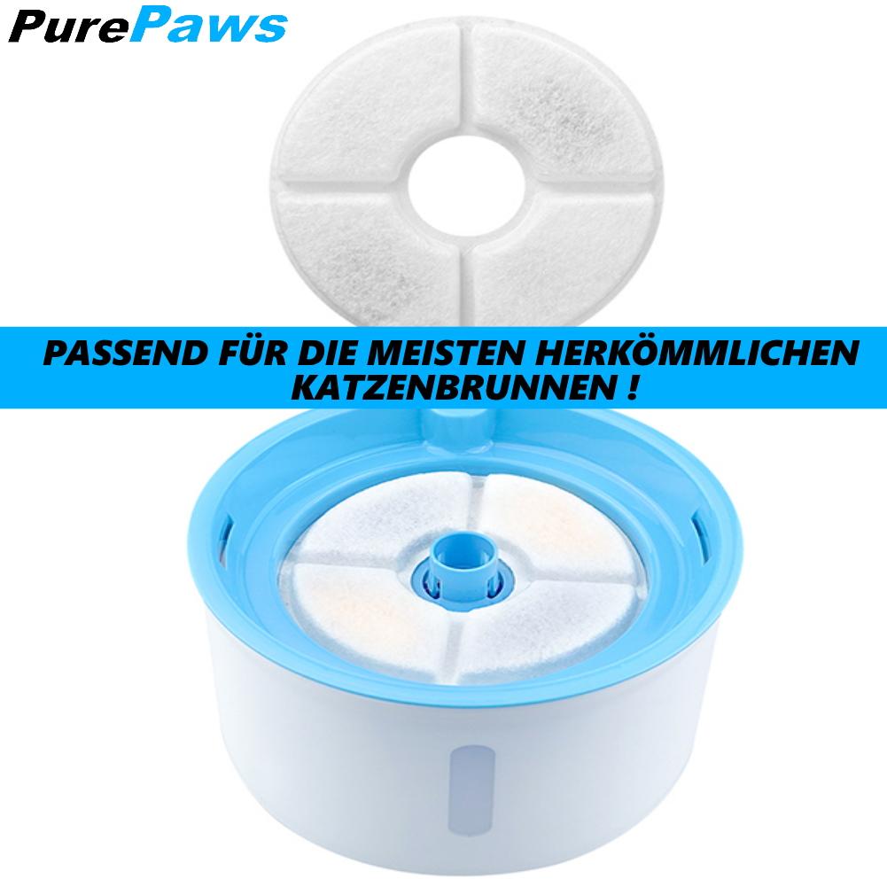 PurePaws Kattefontene Filtersett Drikkefontene Vannautomat Erstatningsfilter 6 stk