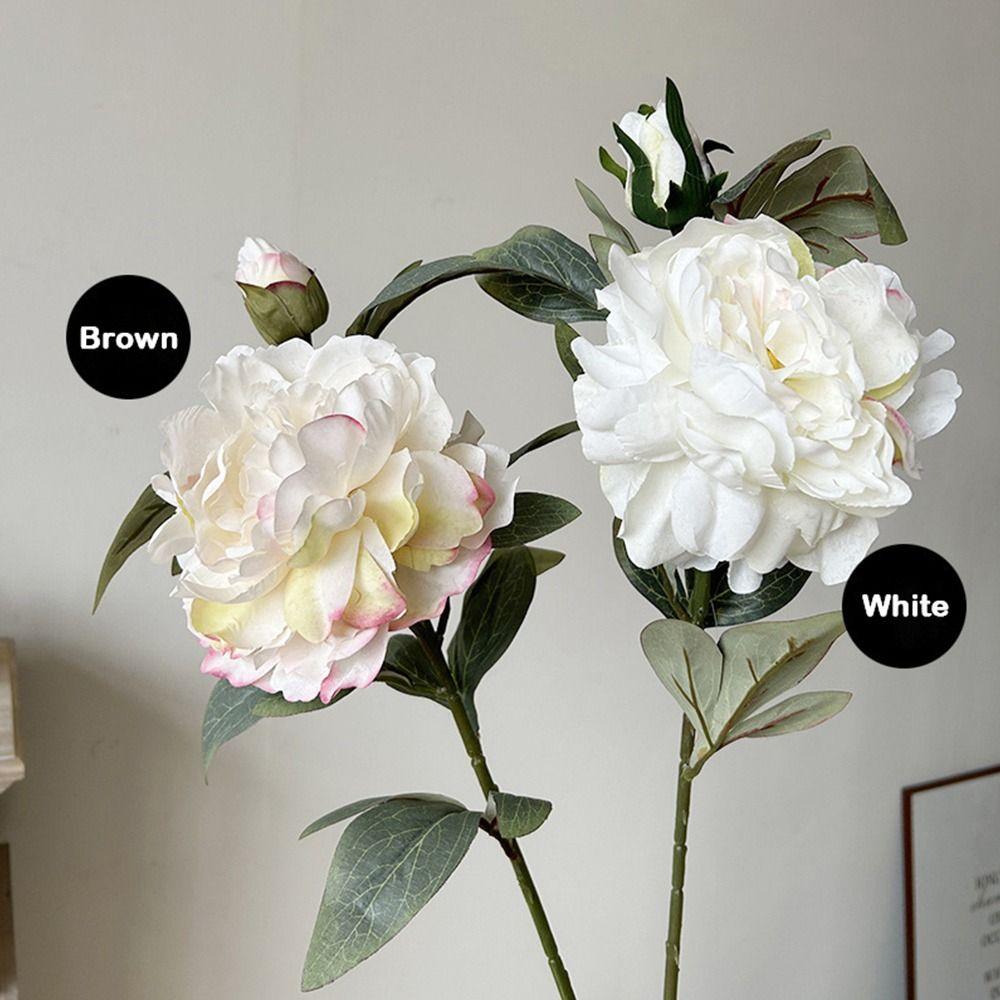 Seidenblüten Simulation Pfingstrose Grüne Blätter Lebensechte Blume Partyzubehör