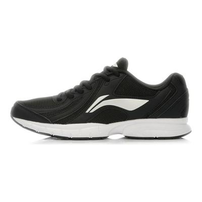 Li Ning Lightweight Shock Absorbing Breathable Wear Resistant Non Slip Low Top Running Shoes Men Sneaker Basic-Black ARBL037-1
