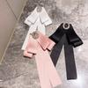 Crystal Rhinestone Ribbon Bowtie Brooch Fabric Bow Tie Brooches  Dress Shirt Accessories