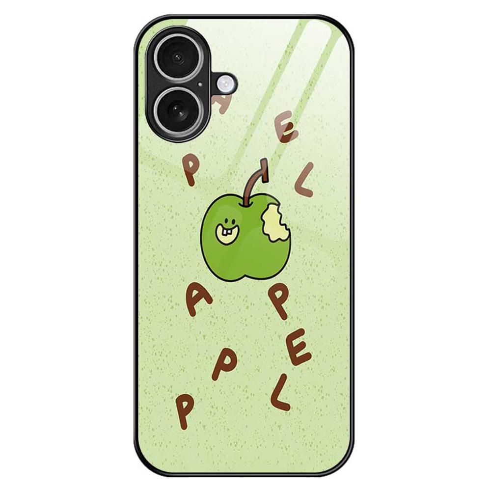 For iPhone 17 Case PC TPU Tempered Glass Pattern Printing Anti Drop Phone Back Cover