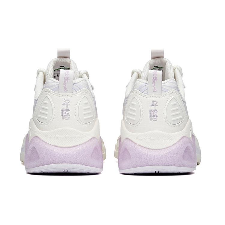New Anta Millennium 2.0 Anti Slip Wear Resistant Low Top Chunky Sneakers Women's White Purple 122128896-4