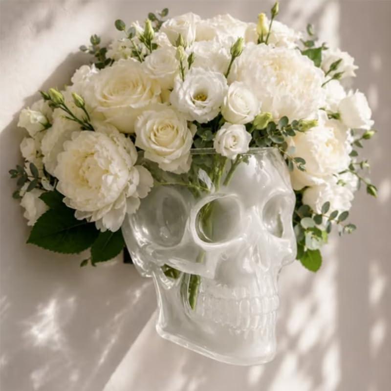 Open Pocket Skull Wall Piece for Entryway Accent, Faux Pick Display, and Party Corner Placement Indoors