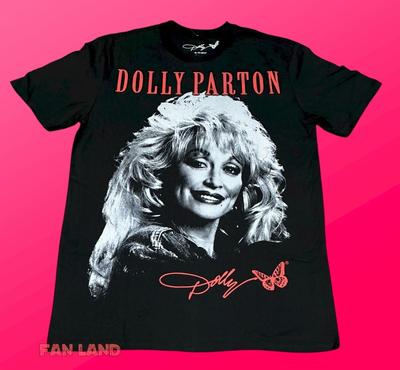 Neues Dolly Parton Schmetterling Schwarze Sterne Herren Vintage Klassisch Unisex T-Shirt