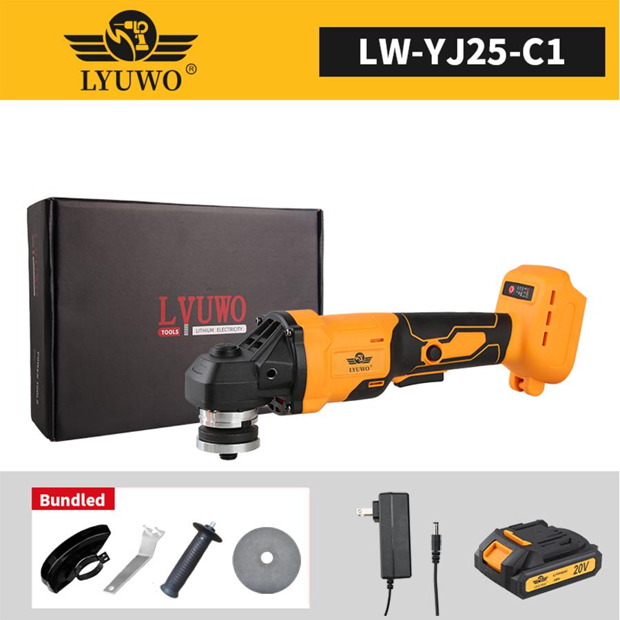 Brushless Rechargeable Angle Grinder High Power Lithium Battery Cutter Polishing Machine Multi-function Grinder Electric Grinder