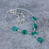 Green Tourmaline Gemstone Handmade 925 Sterling Silver Jewelry Necklace 18" M-416
