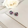Silver Earrings with Natural Sapphire, Emerald, Ruby (2142652)