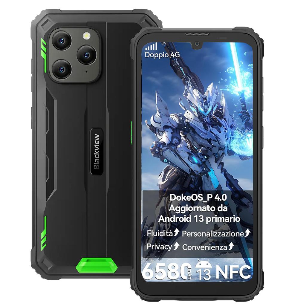 Blackview BV5300 Plus wytrzymały telefon 6.1 HD 60 Hz wyświetlacz 8 GB + 128 GB Android 13 6580 mAh bateria 5 MP + 13 MP aparat telefon komórkowy