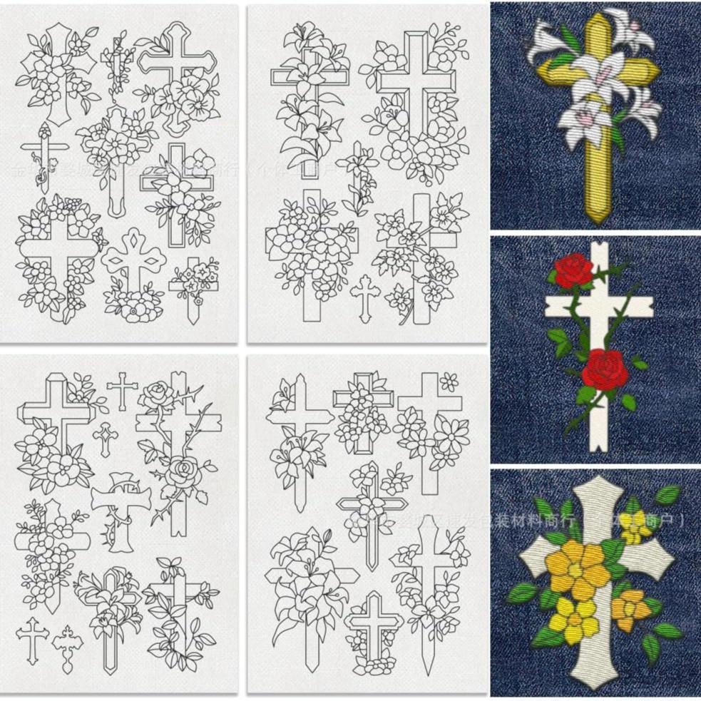 A4 Koi Fish Airplane Ball Suit Pattern Embroidery Stabilizer - Self-Adhesive Water-Soluble Nonwoven Fabric for Easy Stitching