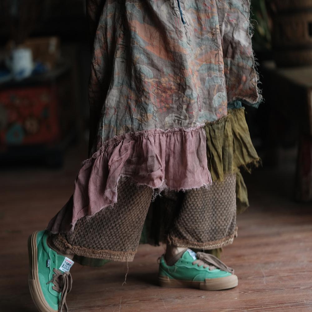 Johnature Women Vintage Patchwork Dress Summer High Quality Print Floral Sleeveless Spaghetti Strap Female Dress