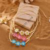X6HE Handmade Floral Shell Necklace Lightweight Clay Beads Summer Beach Jewelry Piece For Everyday Wear
