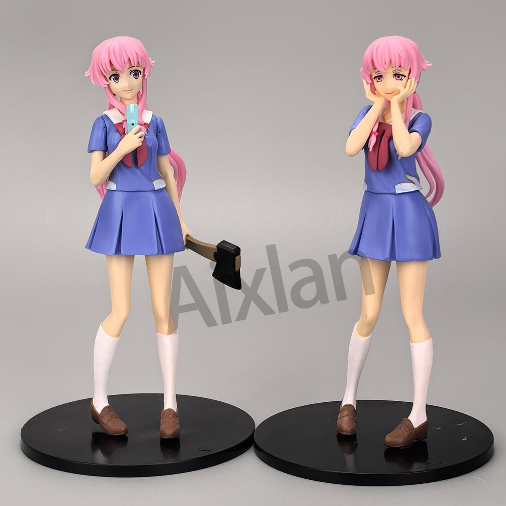 2 szt./zestaw Figurka Akcji Gasai Yuno z PVC Dziennik Przyszłości Model Anime Model Kolekcjonerski Prezent na Halloween Boże Narodzenie Zabawka Lalka