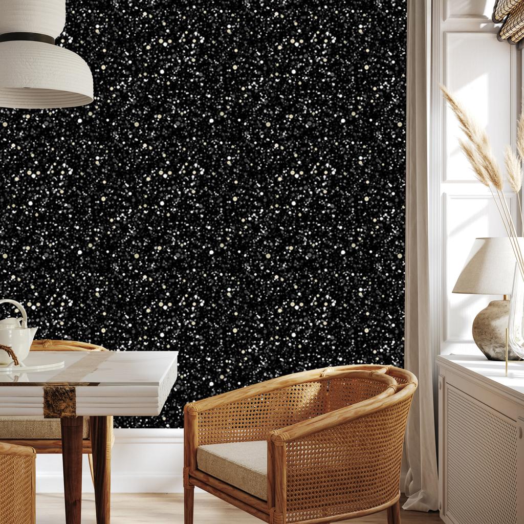 Black glitter wallpaper black, graphite, brown and gray 50x1000