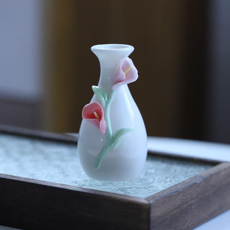 1PCS Chinese Style Ceramic Small Vases Home Decor Mini Retro Toothpick Holder Cotton Swab Storage Jar