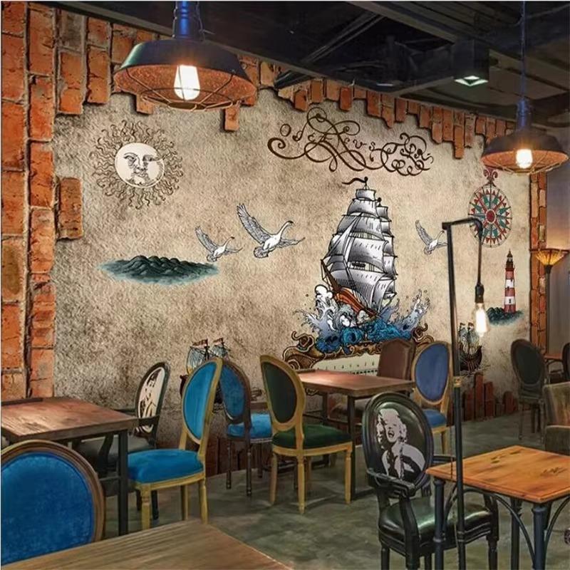 Wallpaper 3d Murals Pirate Theme Vintage Background Wall Papers Home Decor Bedroom 3d Wallpaper