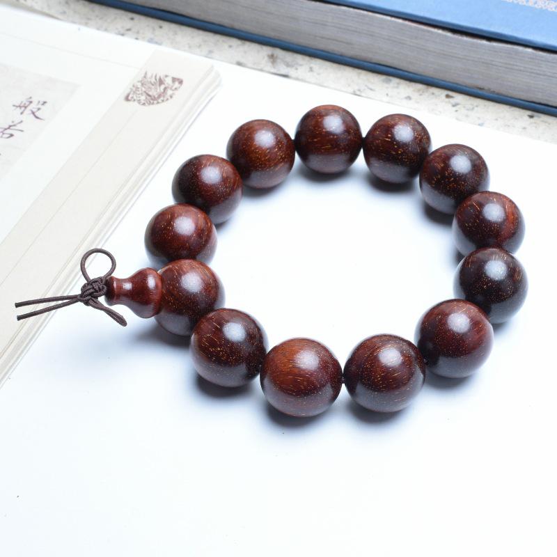 Venus Old Material Small-Leaf Red Sandalwood Prayer Beads Chain - High Oil Density, Unisex, New Chinese Style Decoration Gift
