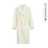 ELLASSAY Women's White Merino Wool Double-Faced Coat