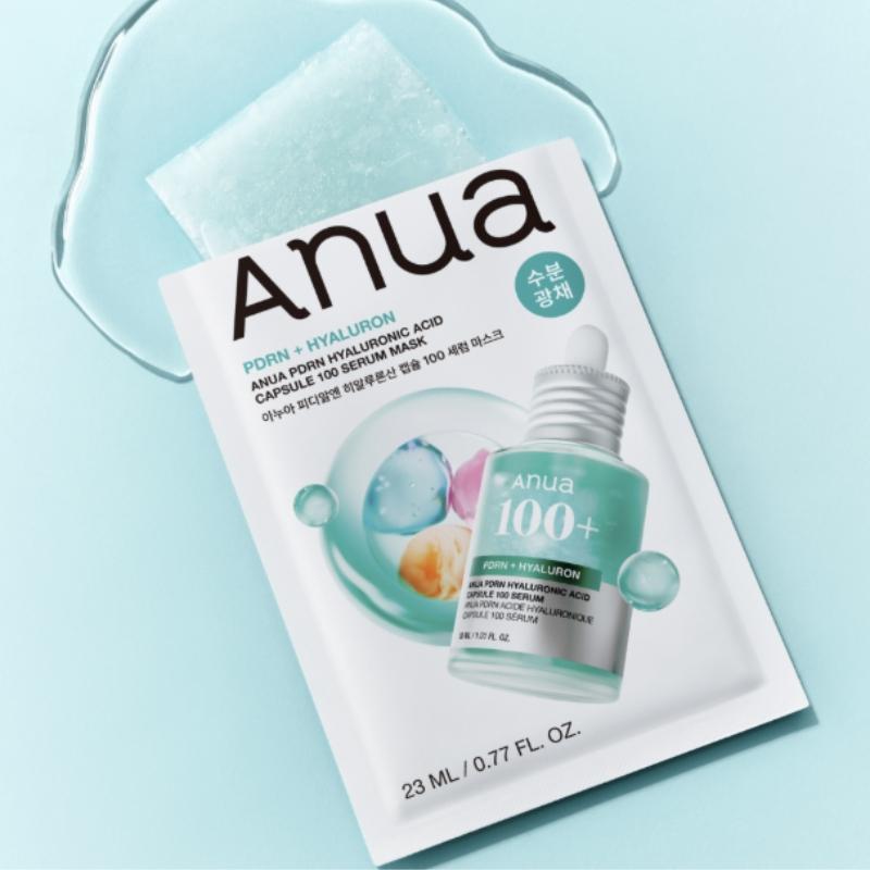 Anua PDRN Hyaluronic Capsule 100 Serum Mask (25ml x 1ea) | Professional Repair Single Sheet Mask | Korean Glass Skin Glow Treatment