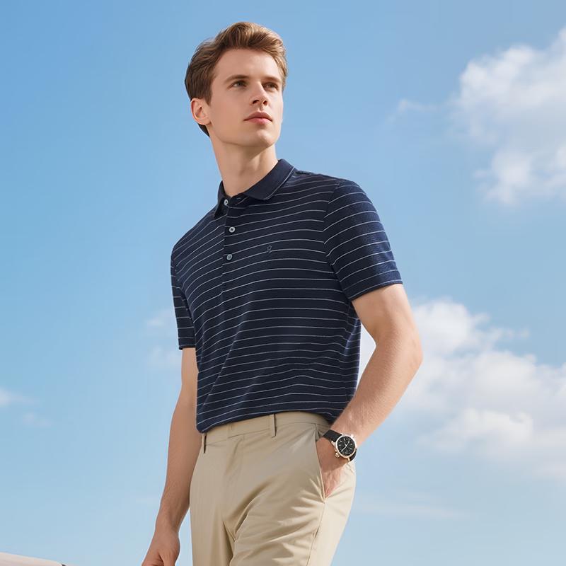 Мужская летняя рубашка-поло MONTAGUT из смесовой шелково-хлопковой ткани 3XL