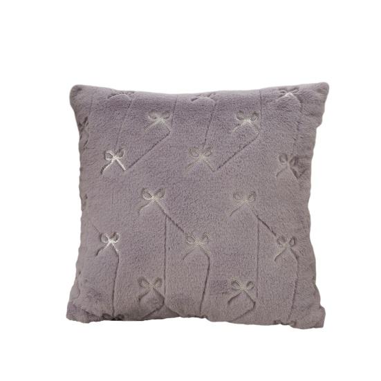Throw Pillowcase Bowknot Pattern Hidden Zipper Wrinkle Resistant Pillow Cover Bedroom Living Room Sofa