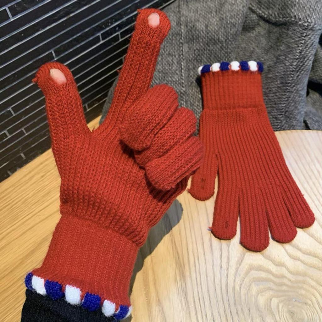 Koreanische Winter-Fingerlose Wollhandschuhe für Damen - Warm, Winddicht, Touchscreen-freundlich