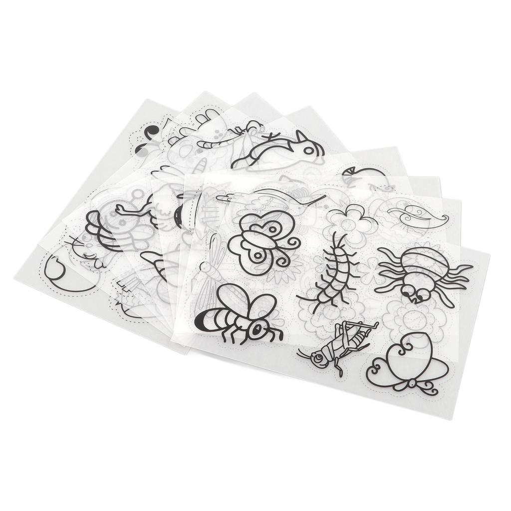 Heat Shrink Sheets 8 Pcs Hand Painted Printing with Pattern Filling for Kids Craft School Project Ornaments