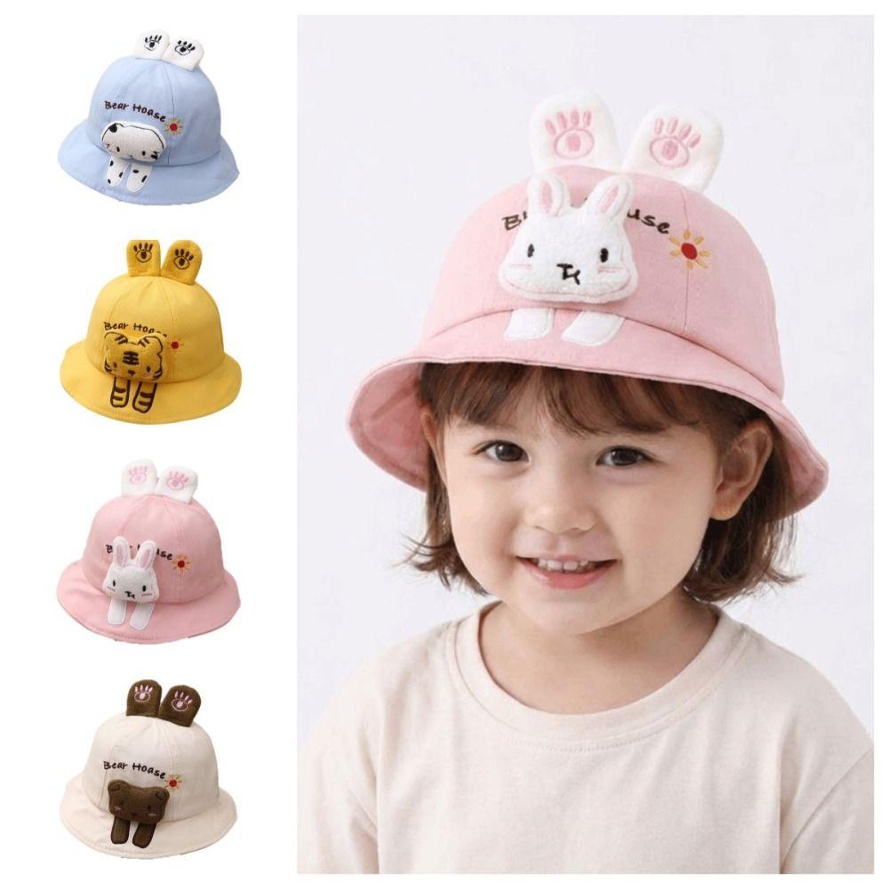 Cartoon Animal Children Sun Hat UV Protection Fisherman Hat Baby Bucket Hat Outdoor Activities