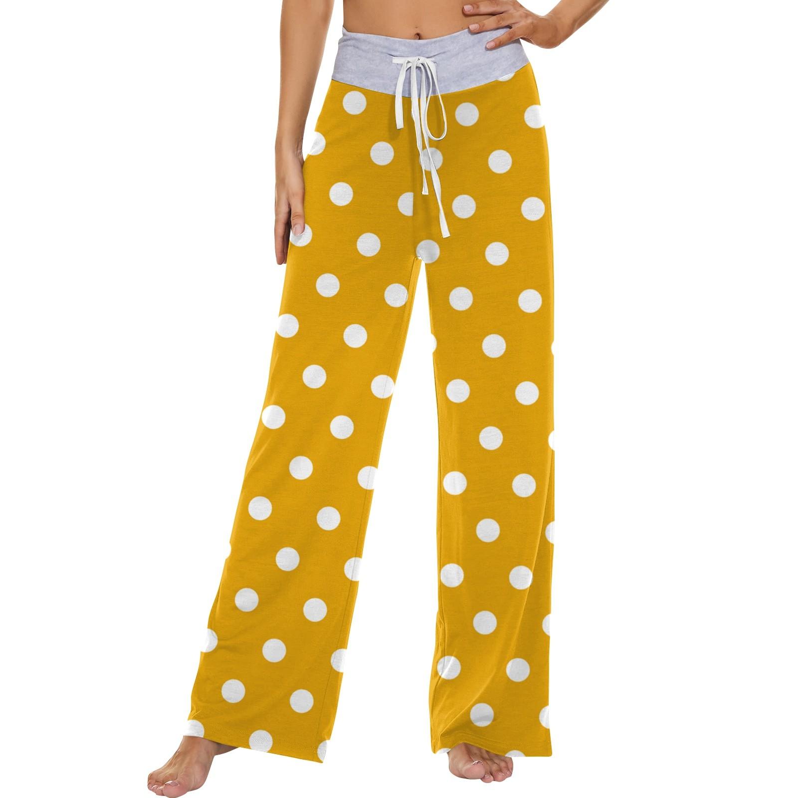 

Женские модные повседневные удобные пижамные брюки с принтом и широкими штанинами на шнурке M