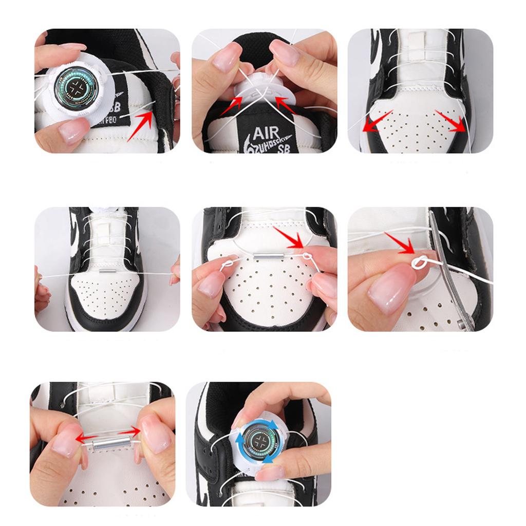 1 Pair Rotating Shoe Laces Buckle - Rotating Automatic Buckle Shoeslaces | Lock Shoe Laces Tie-less for Adults Sports Shoes