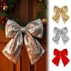 Elegant Bows for Birthday Party Backdrops Christmas Large Bow Pendant with Sequin, Multi-Layered Glitter Shiny Sequin Gift Wrapping Ornament,