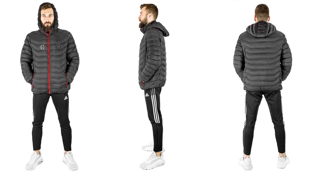 Veste chauffante noir et rouge taille XXL