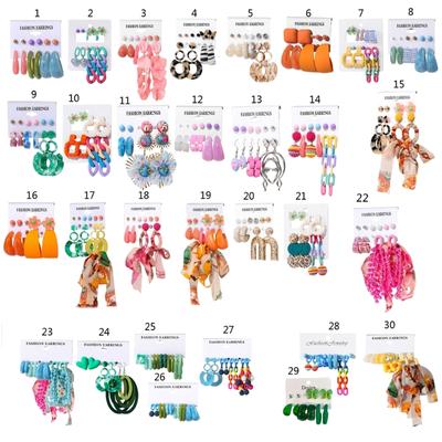 Colorful Acrylic Earrings Set Handmaking Exaggerated Dopamine Studs Earrings Cloth Accessories Perfect Gift for Women