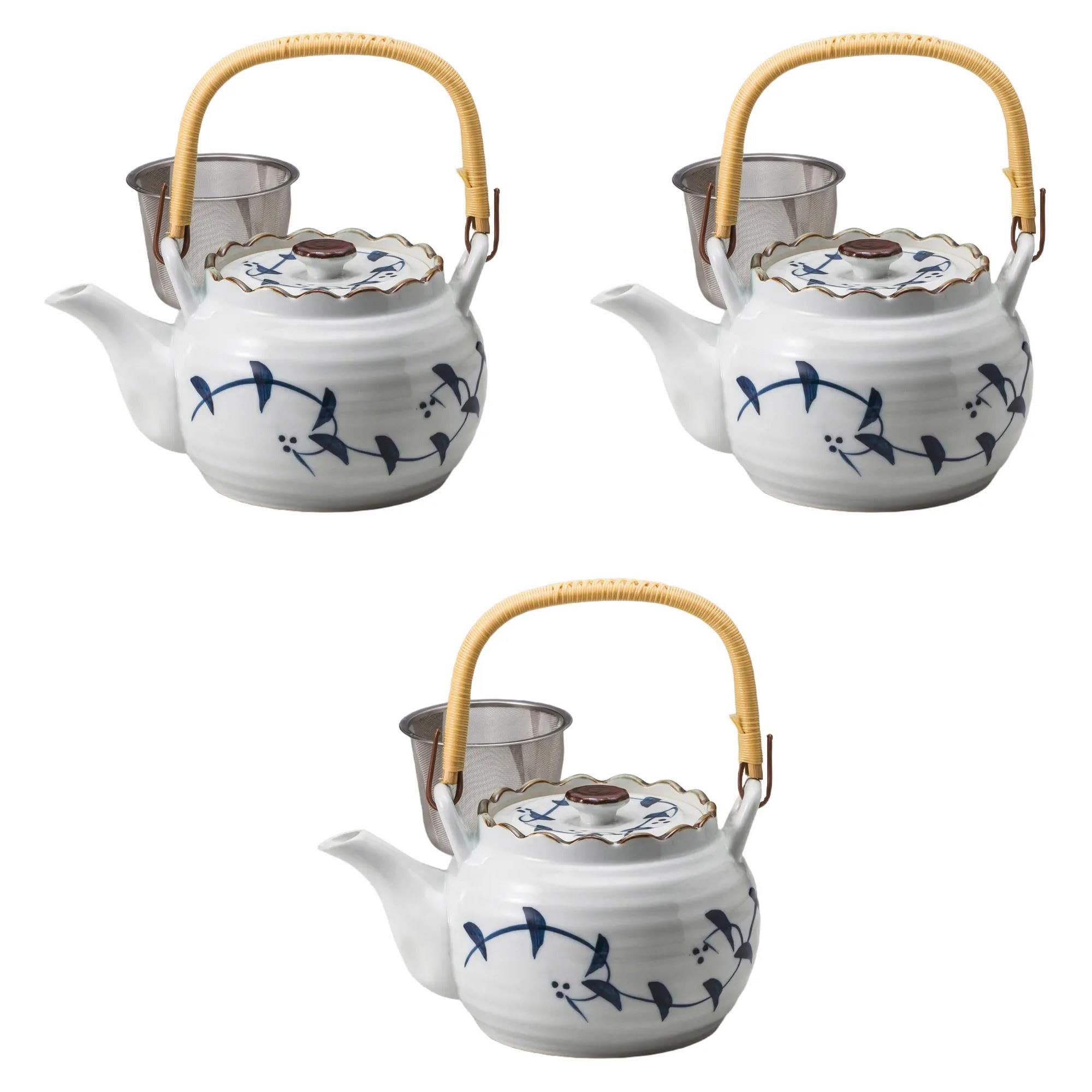 

Set of 3 Blue and White Arabesque 6 Earthenware Teapots x cm 850 Arita Ware Earthenware Teapots Arita Ware Setomonohonpo U-shaped No. [14 11.5 cc]