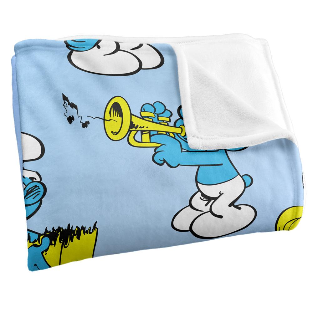 The Smurfs Silky All-Over Print Supersoft Blanket