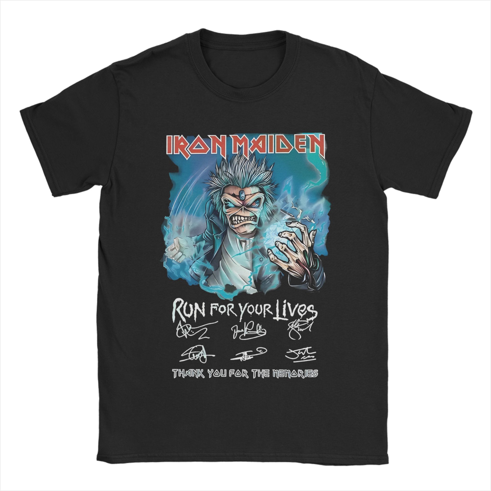 

Летняя футболка Iron Maidenes 2026 Run for Your Lives World Tour для мужчин и женщин, 100% хлопок, с коротким рукавом S