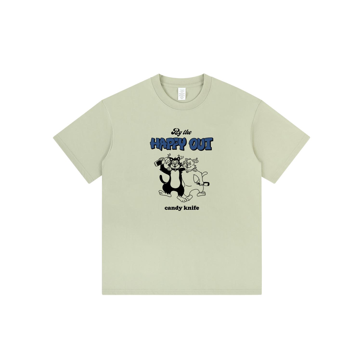 

Korean Sweet Cartoon Print Unisex Loose T-Shirt - 2024 Summer S