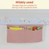 Baby Bedside Hanging Storage Bag Cotton 2 Pocket Baby Crib Organizer Soft Cribs Diaper Storage Bag for Teething Rings Wipes Toy