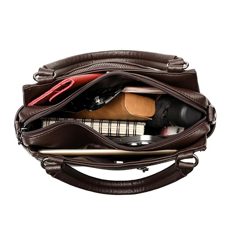 Women's Bag Middle-Aged Mother Bag Pu Shoulder Messenger Bag Handbag