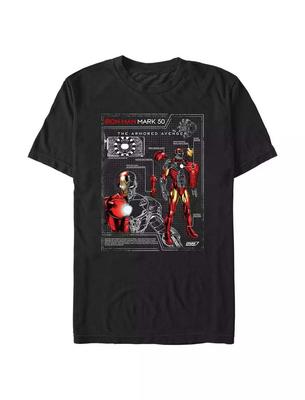 Genuine 2026 New Iron Man Construction Map Parts Printed Large Size Women's Fashion Short Sleeve Loose Sports T-Shirt