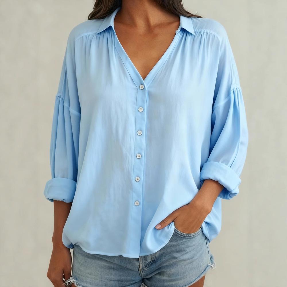 2025 Nový dámský ležérní košilový límec s dlouhým rukávem, běžný kardigan, vícebarevná dámská košile