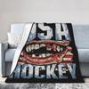 Jack Hughes USA Gold Medal Hockey Blanket Flannel Textile Decor  Multi-function Warm Throw Blanket for Bedding Car Bedspread