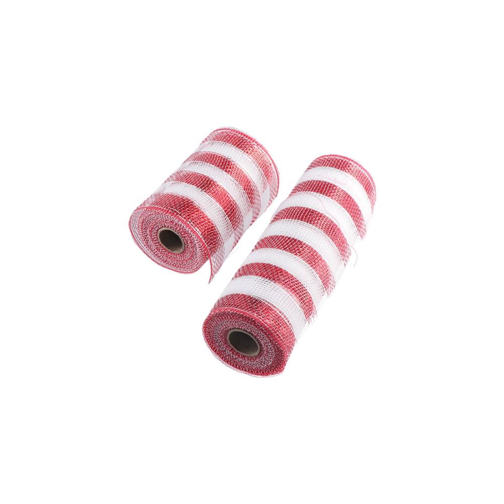 Handmade Christmas Wreath Tree Stripes Mesh 26cmx10 Yard Gift Wrapping Ribbon  Christmas Tree Decor